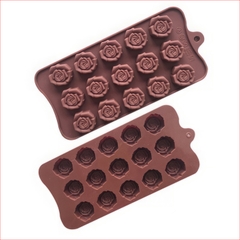 Khuôn silicon Hoa Hồng A114 (vỉ 15 hình) làm bánh rau câu 3D 4D nhấn xôi, fondant, socola, nến hanmade