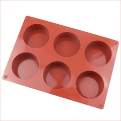 Khuôn silicon Viên Trụ Tròn A55 (vỉ 6 hình) làm bánh rau câu 3D 4D nhấn xôi, fondant, socola, nến hanmade