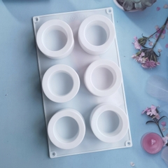 Khuôn silicon Hình Trụ Tròn A27 (vỉ 6 hình) làm bánh rau câu 3D 4D nhấn xôi, fondant, socola, nến hanmade