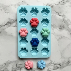 Khuôn silicon Bàn Chân Mèo A26 (vỉ 15 hình) làm bánh rau câu 3D 4D nhấn xôi, fondant, socola, nến hanmade