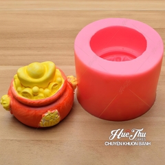 Combo 4 khuôn silicon Hũ Vàng 5.5-7.6cm làm bánh rau câu 3D 4D nhấn xôi, fondant, socola, nến hanmade
