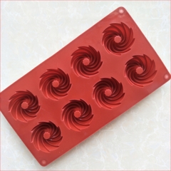 Khuôn silicon Lốc Xoáy A48 (vỉ 8 hình) làm bánh rau câu 3D 4D nhấn xôi, fondant, socola, nến hanmade