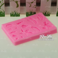Khuôn silicon Lá Nhiều Kiểu (vỉ nhiều chi tiết) làm bánh rau câu 3D 4D nhấn xôi, fondant, socola, nến hanmade
