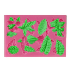 Khuôn silicon Lá Nhiều Kiểu (vỉ nhiều chi tiết) làm bánh rau câu 3D 4D nhấn xôi, fondant, socola, nến hanmade