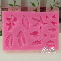 Khuôn silicon Lá Nhiều Kiểu (vỉ nhiều chi tiết) làm bánh rau câu 3D 4D nhấn xôi, fondant, socola, nến hanmade