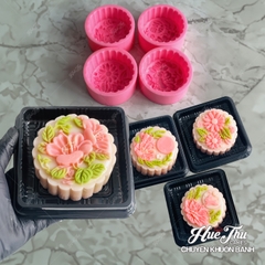 Combo 4 khuôn silicon Hoa Cúc Hoa Sen Trung Thu 1234 A117 làm bánh rau câu 3D 4D nhấn xôi, fondant, socola, nến hanmade
