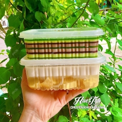 Hộp nhựa chữ nhật sọc TTK trong (10 cái) có nắp đựng thực phẩm, rau câu