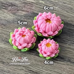 Khuôn silicon Hoa Sen S100 (bộ 3 khuôn) làm bánh rau câu 3D 4D nhấn xôi, fondant, socola, nến hanmade