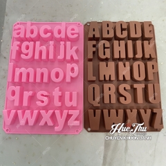 Khuôn silicon Bộ Chữ In Hoa/In Thường/Số (chữ cao 5.2cm) làm bánh rau câu 3D 4D nhấn xôi, fondant, socola, nến hanmade