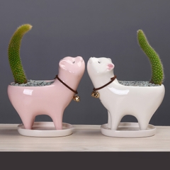 Chậu Hoa Sứ Mèo Thần Tài (nhiều màu) Decor - trang trí đồ ăn, mâm cúng, trang trí nhà cửa