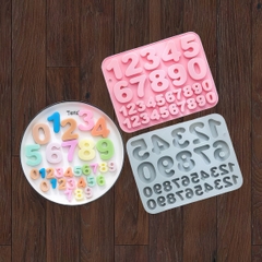Khuôn silicon Bộ Chữ Số A116 (set 2 vỉ) làm bánh rau câu 3D 4D nhấn xôi, fondant, socola, nến hanmade