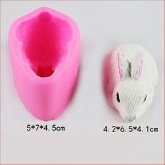 Khuôn silicon Con Thỏ A65 4.2cm làm bánh rau câu 3D 4D nhấn xôi, fondant, socola, nến hanmade