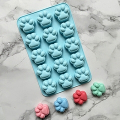 Khuôn silicon Bàn Chân Mèo A26 (vỉ 15 hình) làm bánh rau câu 3D 4D nhấn xôi, fondant, socola, nến hanmade