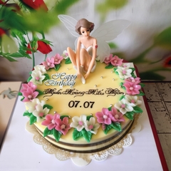 Nàng Tiên (3 nàng) trang trí bánh sinh nhật rau câu, bông lan trứng muối