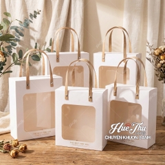 Túi Giấy Đựng Quà Cửa Sổ (1/5 túi) 14/18/21cm HC7, túi đựng quà tặng, đựng bánh các loại