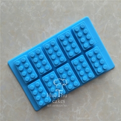 Khuôn silicon Lego Lắp Ráp làm bánh rau câu 3D 4D nhấn xôi, fondant, socola, nến hanmade