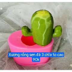 Khuôn silicon Xương Rồng 3 chĩa to cao 6x8cm làm bánh rau câu 3D 4D nhấn xôi, fondant, socola, nến hanmade