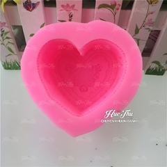 Khuôn silicon Trái Tim (chùm hồng I Love U) làm bánh rau câu 3D 4D nhấn xôi, fondant, socola, nến hanmade