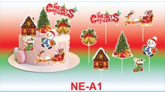 Que cắm Giáng sinh (6 chi tiết) trang trí bánh rau câu, bông lan... dịp Noel