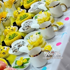 Ly Sứ Đựng Nước Viền Vàng bày mâm thôi nôi - ly cốc sứ đựng nước, trà trang trí đồ ăn, bàn tiệc, mâm cúng