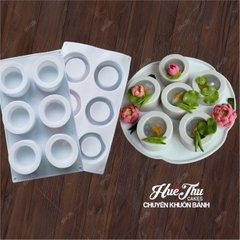 Khuôn silicon Hình Trụ Tròn A27 (vỉ 6 hình) làm bánh rau câu 3D 4D nhấn xôi, fondant, socola, nến hanmade