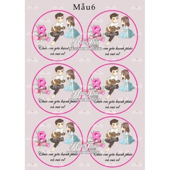 Tấm Decal Trong chủ đề Phụ Nữ - Tình Yêu, chữ dán tem dán lên bánh trang trí bánh rau câu tiện lợi (nhiều mẫu)