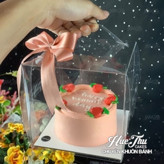 Hộp đựng bánh Mica Vuông trong suốt 11/13/16/22/26/28/30/32/34/36cm (cao 15-45cm, kèm đế) đựng bánh sinh nhật, quà tặng