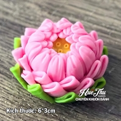 Khuôn silicon Hoa Sen S100 (bộ 3 khuôn) làm bánh rau câu 3D 4D nhấn xôi, fondant, socola, nến hanmade