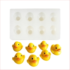 Khuôn silicon Con Vịt A34 (vỉ 8 hình) làm bánh rau câu 3D 4D nhấn xôi, fondant, socola, nến hanmade