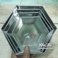 Khuôn Lục giác kích thước 12/14/16/18/20/22/24/26/28/30cm cao 8cm làm bánh rau câu, bánh gato, bánh nướng