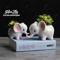 Chậu Hoa Sứ Con Voi Decor - trang trí đồ ăn, mâm cúng, trang trí nhà cửa