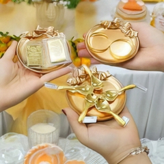 Đĩa Nơ Nhỏ Phong Cách Retro Luxury Đựng Bánh Bao, Trầu Cau, Xôi Cúng - trang trí đồ ăn, bàn tiệc, mâm cúng