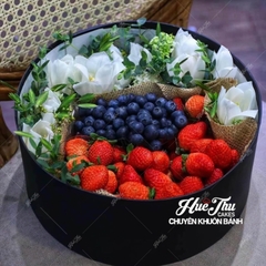 Hộp đựng bánh tròn nắp trong (nhiều màu) đựng bánh, hoa, trái cây