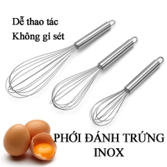 Cây đánh trứng inox, phới lồng đánh trứng cầm tay