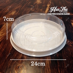 Hộp nhựa đựng bánh hình tròn 24cm H122 cao 7/9/13cm (10 hộp) đựng xôi, bánh