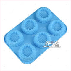 Khuôn silicon Đế Đan Viền (vỉ 6 ô / mỗi ô 9cm) làm bánh rau câu 3D 4D nhấn xôi, fondant, socola, nến hanmade