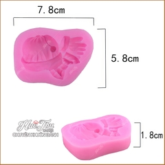 Khuôn silicon Mũ Len, Găng Tay, Nơ làm bánh rau câu 3D 4D nhấn xôi, fondant, socola, nến hanmade