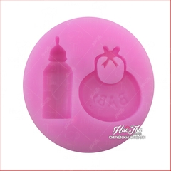 Khuôn silicon Bình Bú, Khăn Yếm làm bánh rau câu 3D 4D nhấn xôi, fondant, socola, nến hanmade