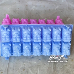 Khuôn rau câu, khay đá Gấu Trúc (14 viên) làm bánh rau câu 3D 4D nhấn xôi, fondant, socola, nến hanmade
