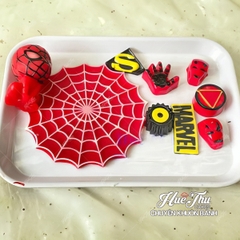 Khuôn silicon siêu nhân Marvel (bàn tay, logo, mặt nạ) làm rau câu 4D, pudding, bánh nướng