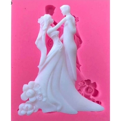 Khuôn silicon Cô Dâu Chú Rể 10x7cm làm bánh rau câu 3D 4D nhấn xôi, fondant, socola, nến hanmade