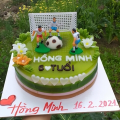 Bộ 6 Cầu Thủ + 2 Khung Thành trang trí bánh kem, rau câu sân banh... cho bé trai