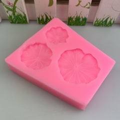 Khuôn silicon Lá Sen (3 lá lớn nhỏ) làm bánh rau câu 3D 4D nhấn xôi, fondant, socola, nến hanmade