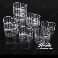 Ly nhựa hình trái tim đựng bánh Mousse có nắp (10 cái)