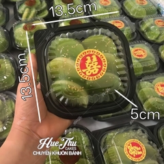 Hộp đế đen vuông HT12 13cm (set 10/50 hộp) đựng bánh trung thu, rau câu cơm xôi
