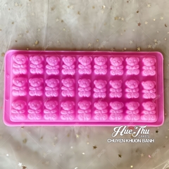Khuôn rau câu, khay đá con Gấu (27 viên) làm bánh rau câu 3D 4D nhấn xôi, fondant, socola, nến hanmade