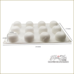 Khuôn silicon Quả Quýt (vỉ 12 hình) làm bánh rau câu 3D 4D nhấn xôi, fondant, socola, nến hanmade