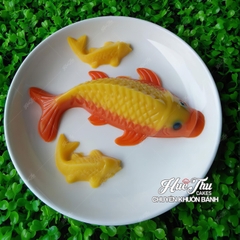 Khuôn rau câu, khay đá Cá Chép nhỏ (vỉ 9 con) làm bánh rau câu 3D 4D nhấn xôi, fondant, socola, nến hanmade