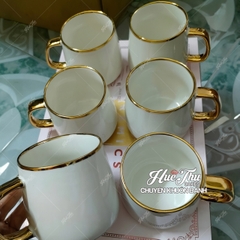Ly Sứ Đựng Nước Viền Vàng bày mâm thôi nôi - ly cốc sứ đựng nước, trà trang trí đồ ăn, bàn tiệc, mâm cúng