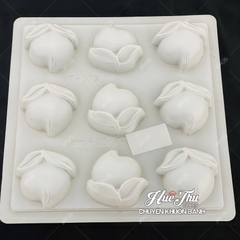 Khuôn rau câu Trái Đào (vỉ 9 trái) làm bánh rau câu 3D 4D nhấn xôi, fondant, socola, nến hanmade